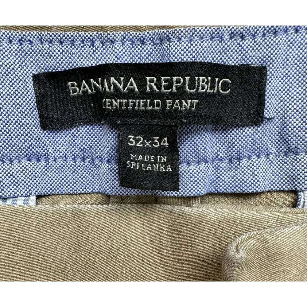 Banana Republic Kentfield Dress Pants Mens 32 x 32 BEIGE KHAKI‎ Flat Front